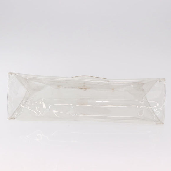 HERMES Vinyl Kelly Hand Bag Vinyl Clear Gold Auth ar13937