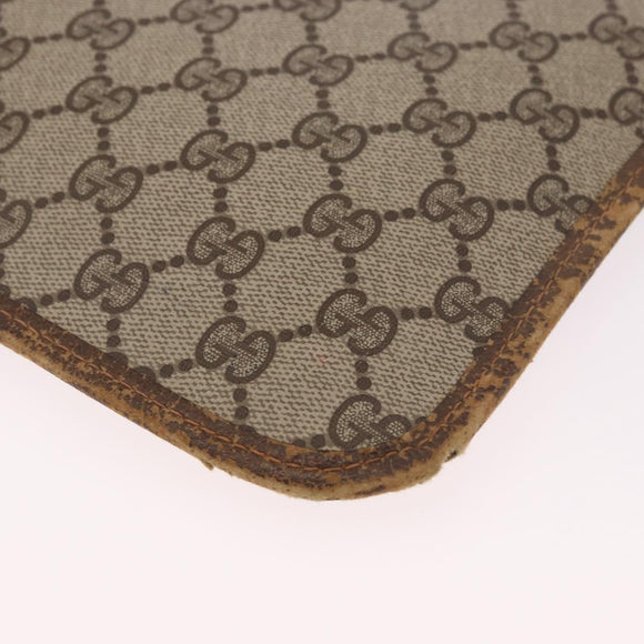 GUCCI GG Supreme Web Sherry Line Clutch Bag PVC Beige 89 02 060 Auth ar13939