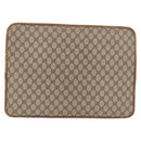 GUCCI GG Supreme Web Sherry Line Clutch Bag PVC Beige 89 02 060 Auth ar13939-2