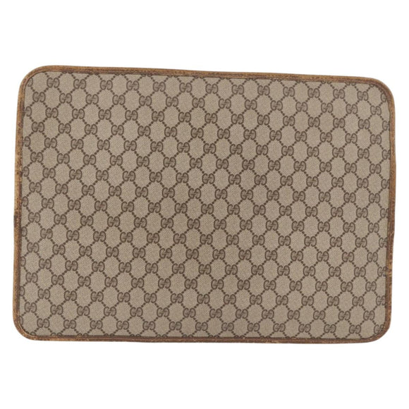 GUCCI GG Supreme Web Sherry Line Clutch Bag PVC Beige 89 02 060 Auth ar13939