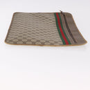 GUCCI GG Supreme Web Sherry Line Clutch Bag PVC Beige 89 02 060 Auth ar13939-3