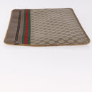 GUCCI GG Supreme Web Sherry Line Clutch Bag PVC Beige 89 02 060 Auth ar13939-5