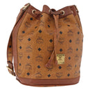 MCM Vicetos Logogram Purse Shoulder Bag PVC Leather Brown Gold Auth ar13940-1