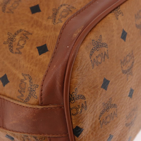 MCM Vicetos Logogram Purse Shoulder Bag PVC Leather Brown Gold Auth ar13940