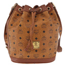 MCM Vicetos Logogram Purse Shoulder Bag PVC Leather Brown Gold Auth ar13940-13