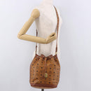 MCM Vicetos Logogram Purse Shoulder Bag PVC Leather Brown Gold Auth ar13940-22
