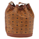 MCM Vicetos Logogram Purse Shoulder Bag PVC Leather Brown Gold Auth ar13940-2