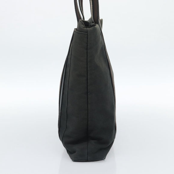 HERMES Troca Vertical Tote Bag Cotton Black Silver Auth ar13941
