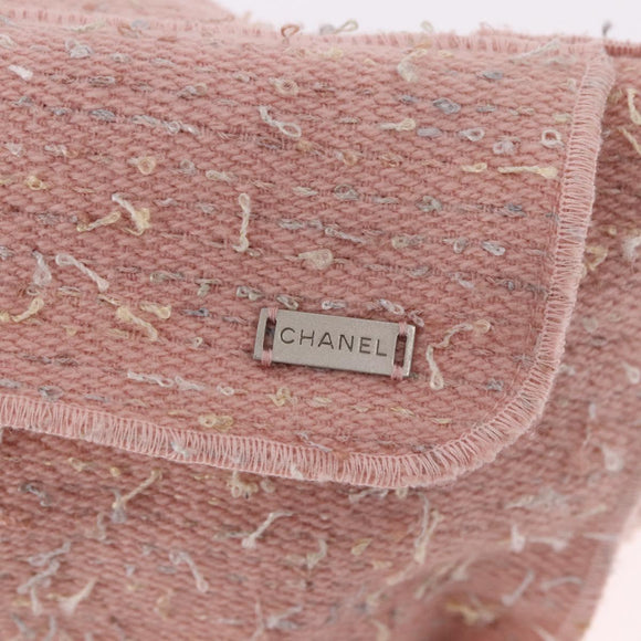 CHANEL Shoulder Bag Tweed Pink Silver CC Auth ar13942A
