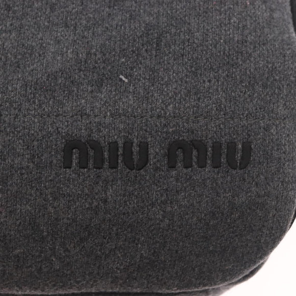 Miu Miu Shoulder Bag Cotton Gray Auth ar13943A