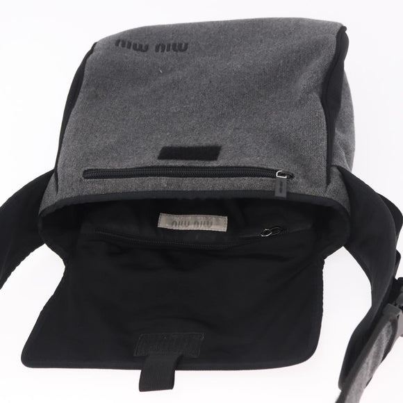 Miu Miu Shoulder Bag Cotton Gray Auth ar13943A