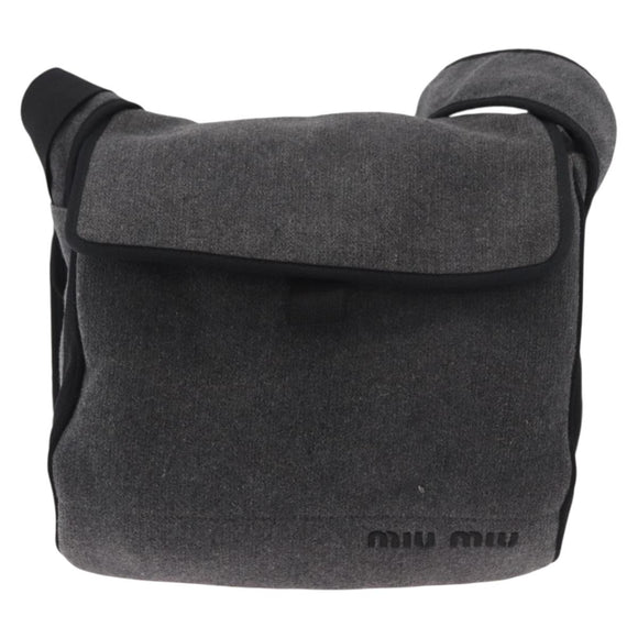 Miu Miu Shoulder Bag Cotton Gray Auth ar13943A