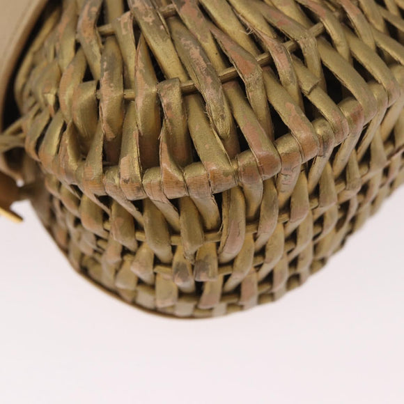 BOTTEGA VENETA Shoulder Bag Rattan Gold Auth ar13948