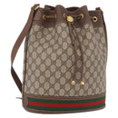 GUCCI GG Supreme Web Sherry Line Purse Bag PVC Beige 164 02 085 Auth ar13949-1