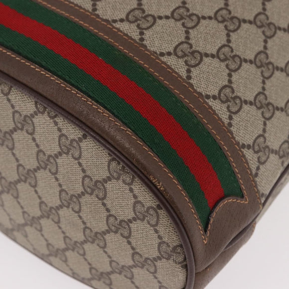 GUCCI GG Supreme Web Sherry Line Purse Bag PVC Beige 164 02 085 Auth ar13949