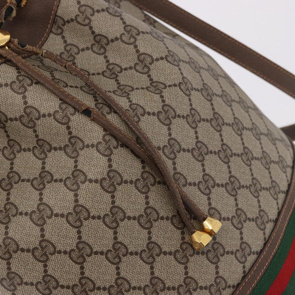 GUCCI GG Supreme Web Sherry Line Purse Bag PVC Beige 164 02 085 Auth ar13949