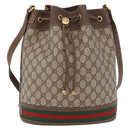 GUCCI GG Supreme Web Sherry Line Purse Bag PVC Beige 164 02 085 Auth ar13949-13