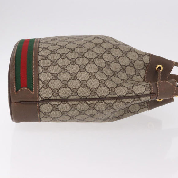 GUCCI GG Supreme Web Sherry Line Purse Bag PVC Beige 164 02 085 Auth ar13949