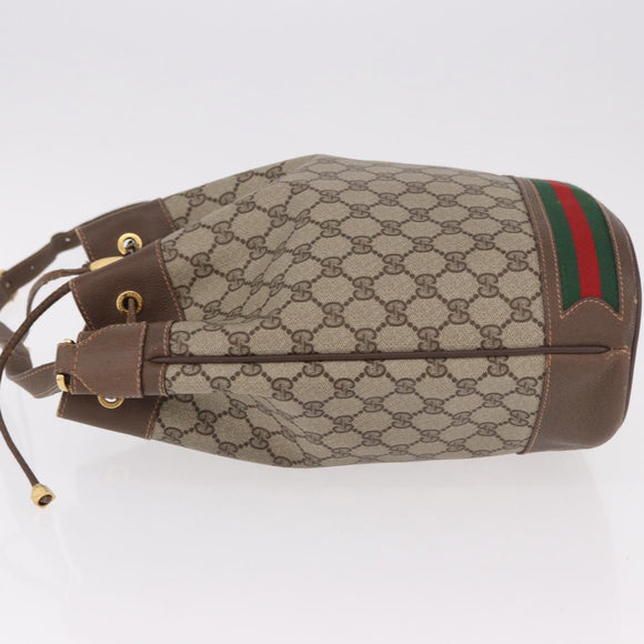 GUCCI GG Supreme Web Sherry Line Purse Bag PVC Beige 164 02 085 Auth ar13949