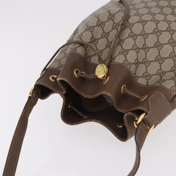 GUCCI GG Supreme Web Sherry Line Purse Bag PVC Beige 164 02 085 Auth ar13949