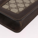 GUCCI GG Supreme Web Sherry Line Shoulder Bag PVC Beige Gold Auth ar13950-9