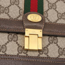 GUCCI GG Supreme Web Sherry Line Shoulder Bag PVC Beige Gold Auth ar13950-17