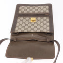 GUCCI GG Supreme Web Sherry Line Shoulder Bag PVC Beige Gold Auth ar13950-10
