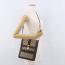 GUCCI GG Supreme Web Sherry Line Shoulder Bag PVC Beige Gold Auth ar13950-22