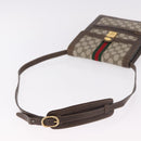 GUCCI GG Supreme Web Sherry Line Shoulder Bag PVC Beige Gold Auth ar13950-7