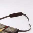 GUCCI GG Supreme Web Sherry Line Shoulder Bag PVC Beige Gold Auth ar13950-8