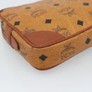 MCM Vicetos Logogram Clutch Bag PVC Leather Brown Gold Auth ar13951-17