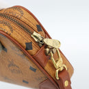 MCM Vicetos Logogram Clutch Bag PVC Leather Brown Gold Auth ar13951-9