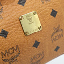 MCM Vicetos Logogram Clutch Bag PVC Leather Brown Gold Auth ar13951-12