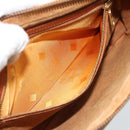 MCM Vicetos Logogram Clutch Bag PVC Leather Brown Gold Auth ar13951-11