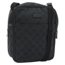 GUCCI GG Canvas Shoulder Bag Black Silver 122759 Auth ar13952-1