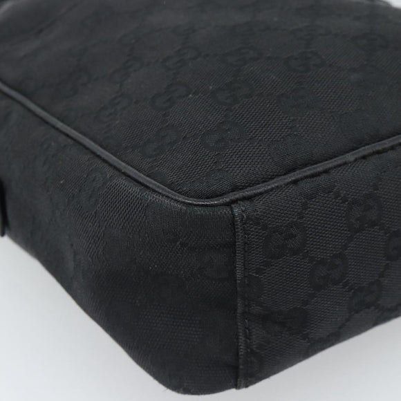 GUCCI GG Canvas Shoulder Bag Black Silver 122759 Auth ar13952