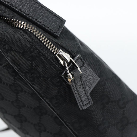 GUCCI GG Canvas Shoulder Bag Black Silver 122759 Auth ar13952