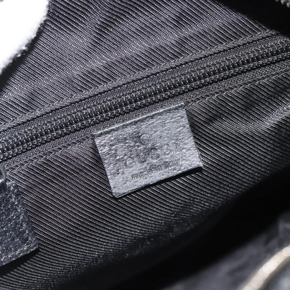 GUCCI GG Canvas Shoulder Bag Black Silver 122759 Auth ar13952