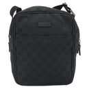 GUCCI GG Canvas Shoulder Bag Black Silver 122759 Auth ar13952-13