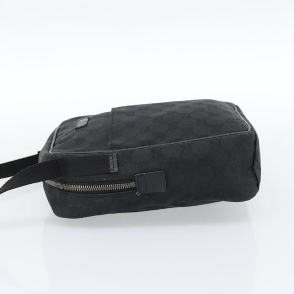 GUCCI GG Canvas Shoulder Bag Black Silver 122759 Auth ar13952