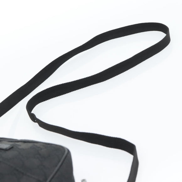 GUCCI GG Canvas Shoulder Bag Black Silver 122759 Auth ar13952
