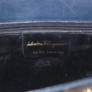 Salvatore Ferragamo Shoulder Bag Leather Navy Gold Auth ar13953-15