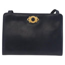 Salvatore Ferragamo Shoulder Bag Leather Navy Gold Auth ar13953-2