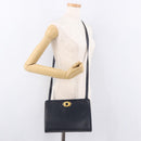 Salvatore Ferragamo Shoulder Bag Leather Navy Gold Auth ar13953-21