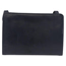 Salvatore Ferragamo Shoulder Bag Leather Navy Gold Auth ar13953-3