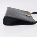 Salvatore Ferragamo Shoulder Bag Leather Navy Gold Auth ar13953-4