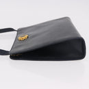 Salvatore Ferragamo Shoulder Bag Leather Navy Gold Auth ar13953-5