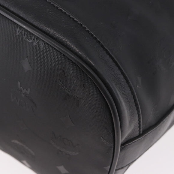 MCM Vicetos Logogram Shoulder Bag PVC Black Gold Auth ar13954