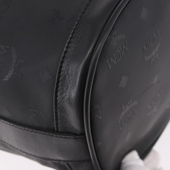 MCM Vicetos Logogram Shoulder Bag PVC Black Gold Auth ar13954