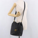 MCM Vicetos Logogram Shoulder Bag PVC Black Gold Auth ar13954-22